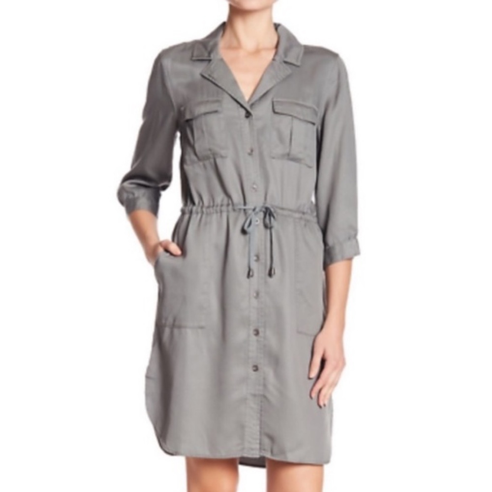 French Connection Kruger Tie Waist Shirt Dress